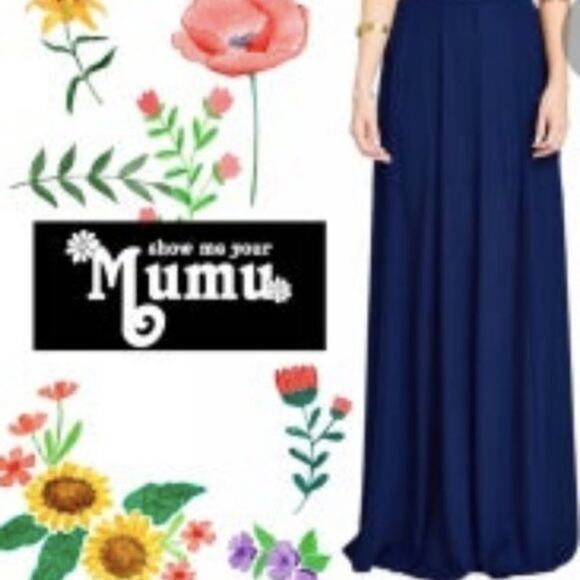 Show Me Your Mumu Princess Di Ballgown Maxi Length Skirt navy XS - Picture 1 of 6